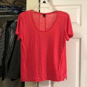 Pink/coral Ann Taylor Linen Tee